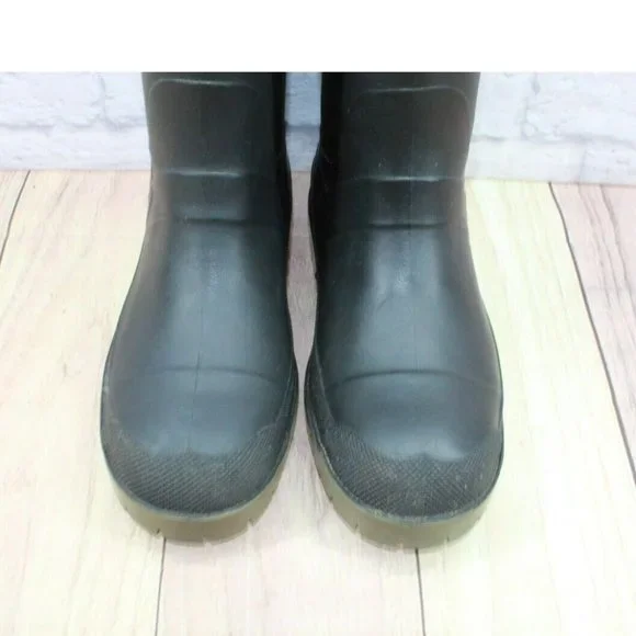 LL Bean Black Rubber Mid Calf Waterproof Insulated Winter Boots Size 6 - Picture 5 of 11